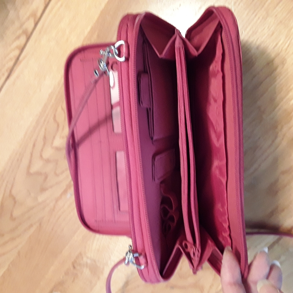 Red leather wallet